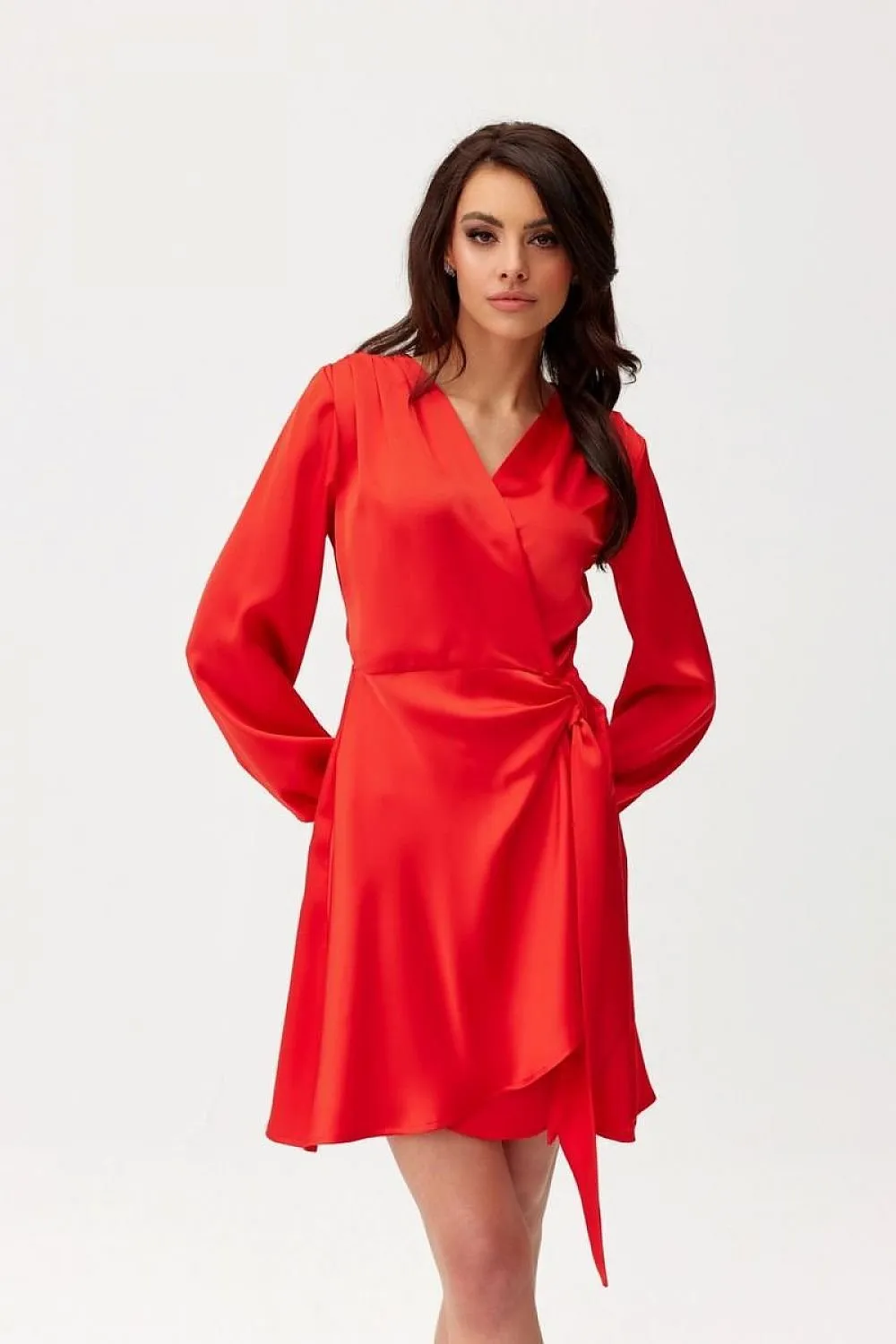 Extremely elegant wrap style short cocktail dress
