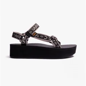 FLATFORM UNIVERSAL Ladies Sandals Bandana Black/ Birch