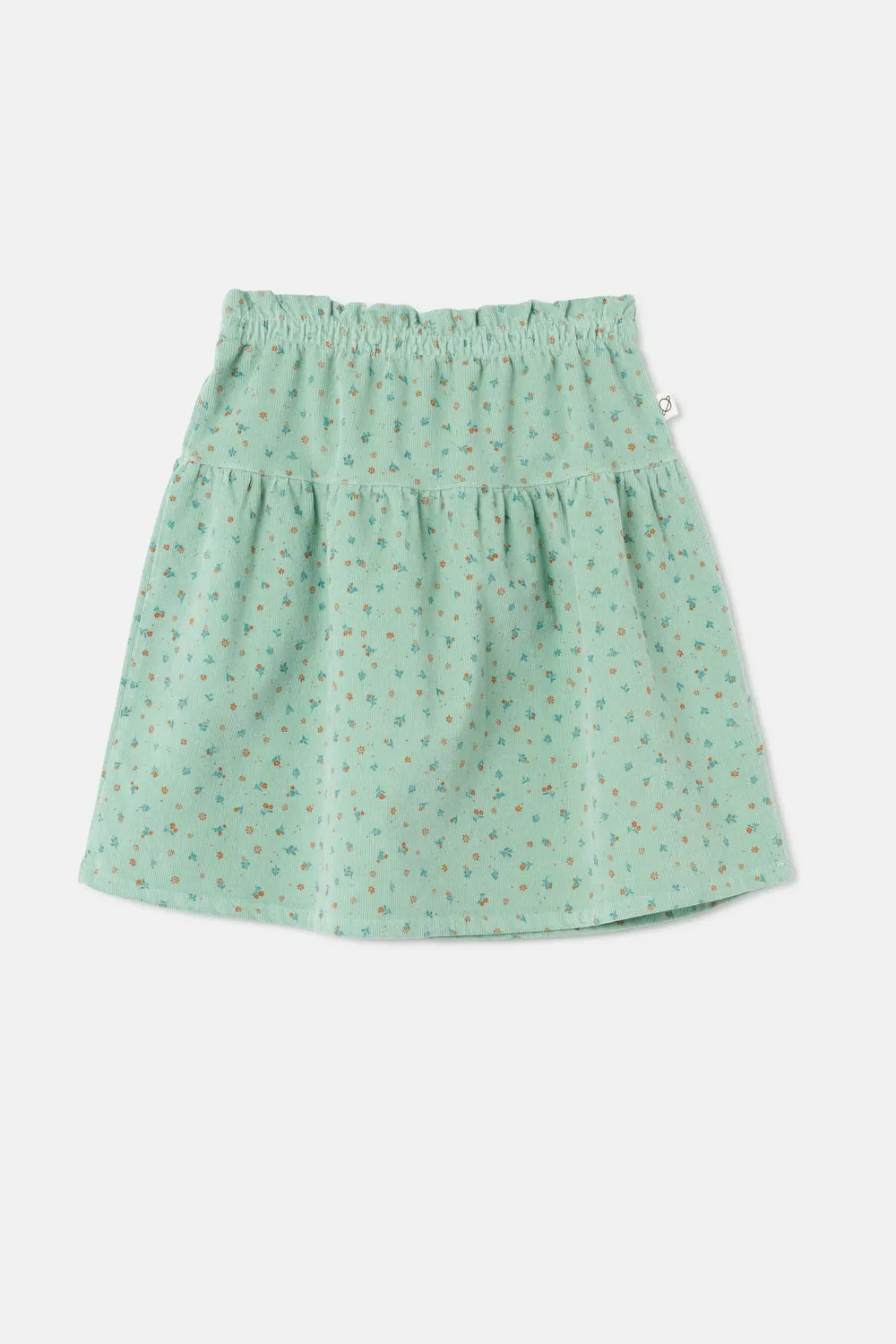 Floral Corduroy Skirt