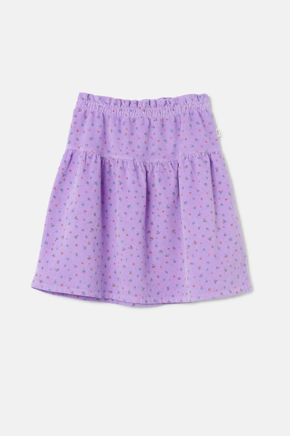Floral Corduroy Skirt
