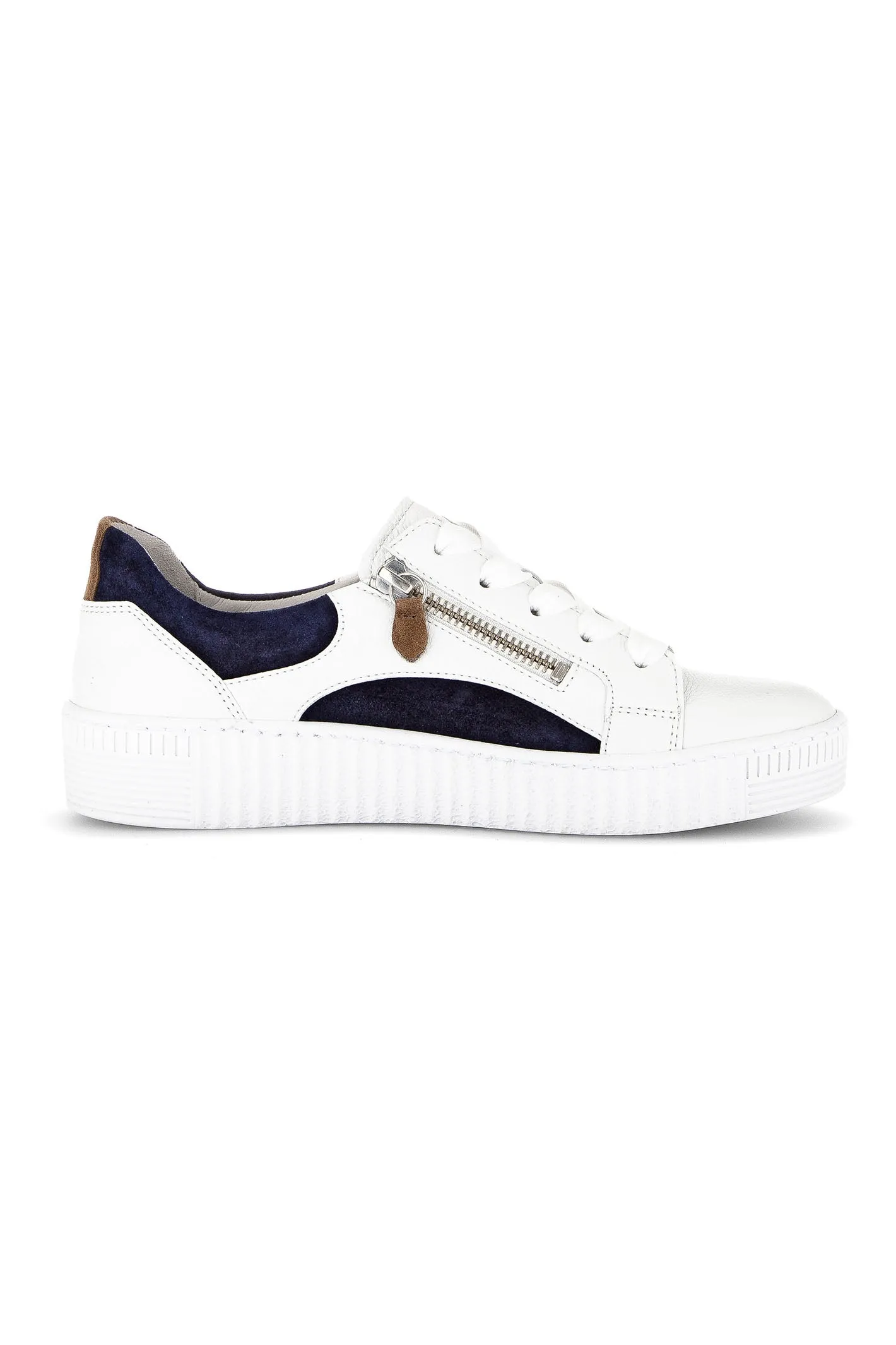 Gabor Wemo Trainer White Navy Leather 63.330.20