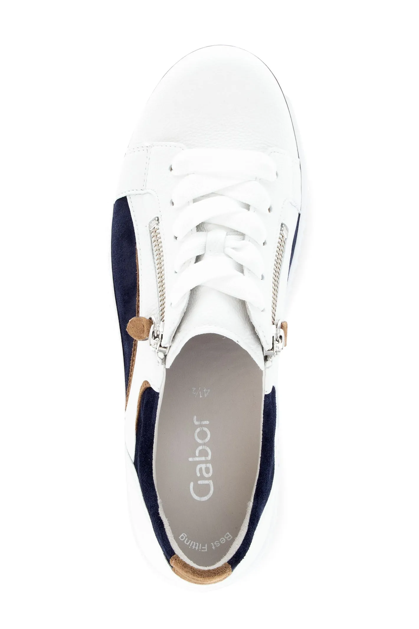 Gabor Wemo Trainer White Navy Leather 63.330.20