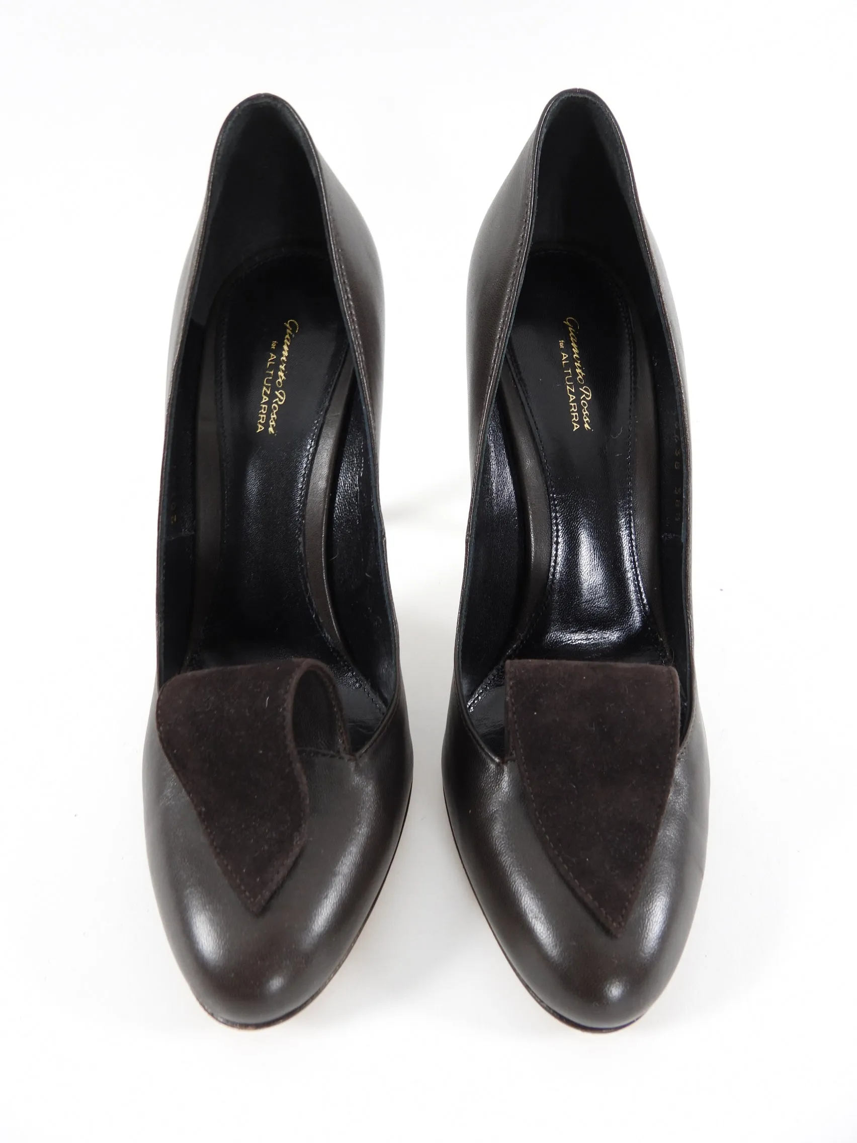 Gianvito Rossi x Altuzarra Brown Leather Suede Pumps - 38.5 / 8