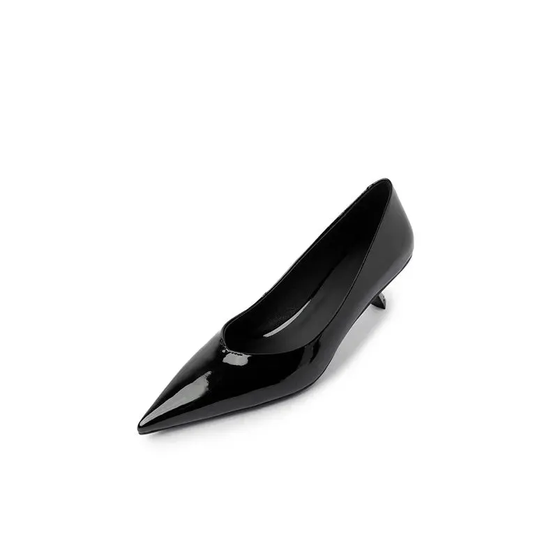 High Quality Leather Elegant Pointed High Heel Pumps