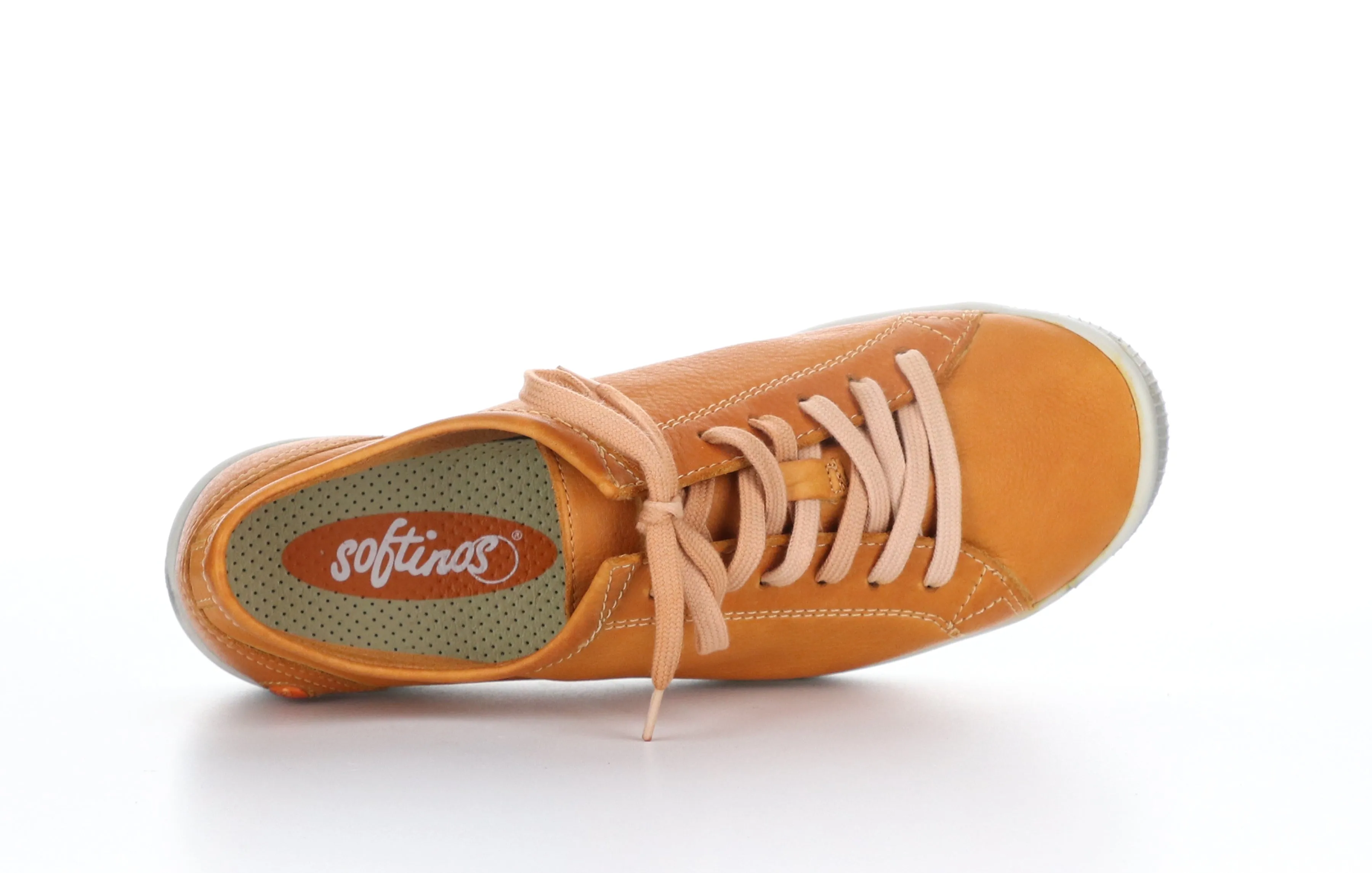 ISLA Washed Orange Lace-up Trainers