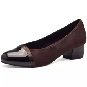 Jana 22366 CAFE Brown Low Heeled Court Shoe 22366-001