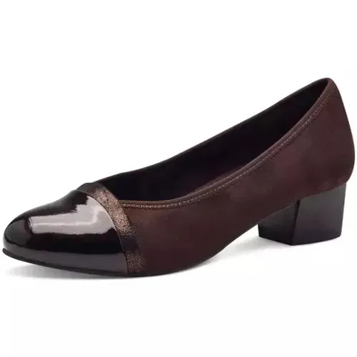 Jana 22366 CAFE Brown Low Heeled Court Shoe 22366-001
