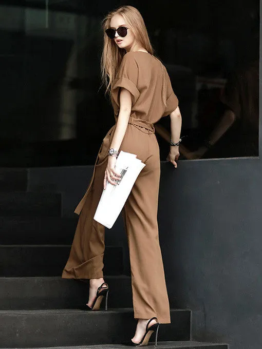 Kate's Elegant High-Waist Jumpsuit