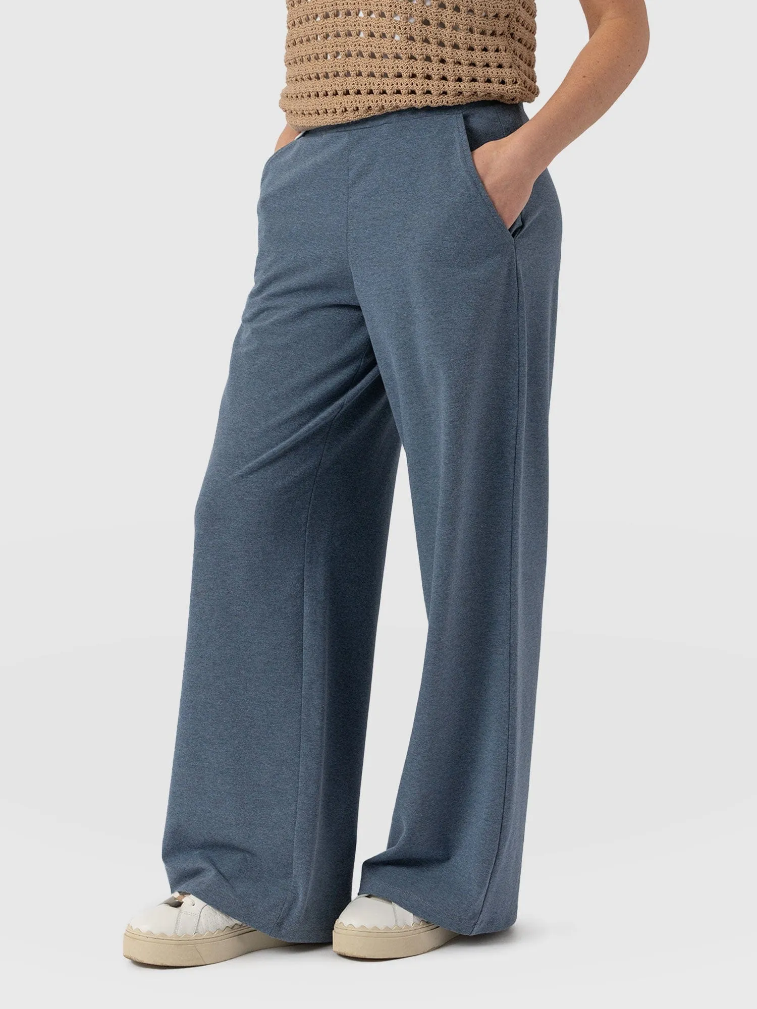 Keller Wide Leg Pant - Blue