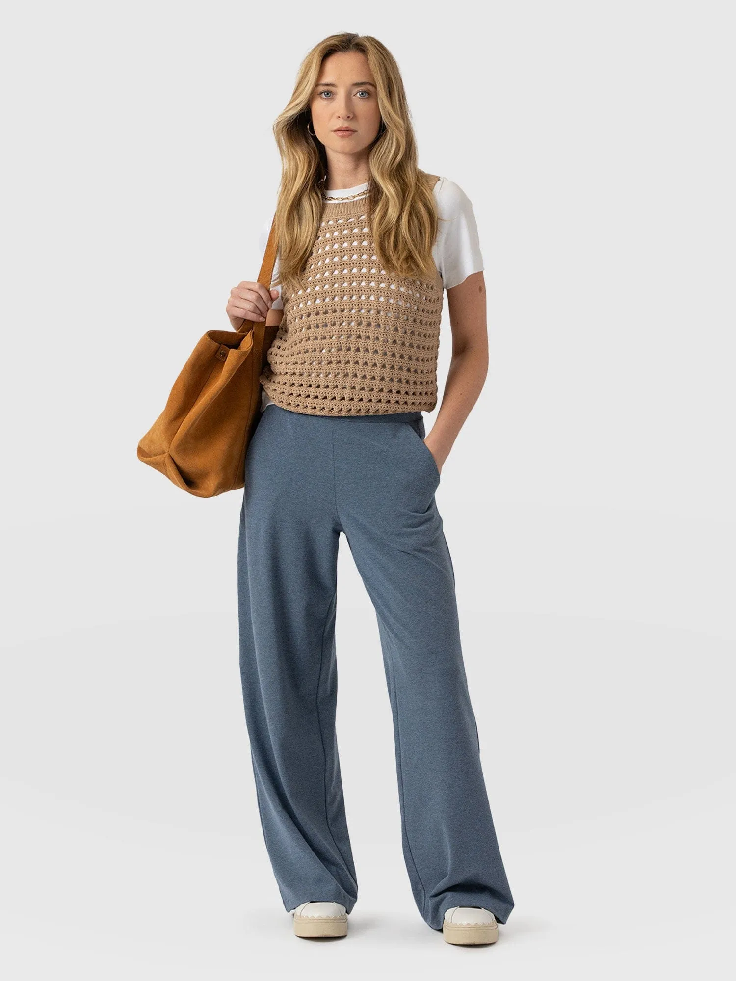 Keller Wide Leg Pant - Blue