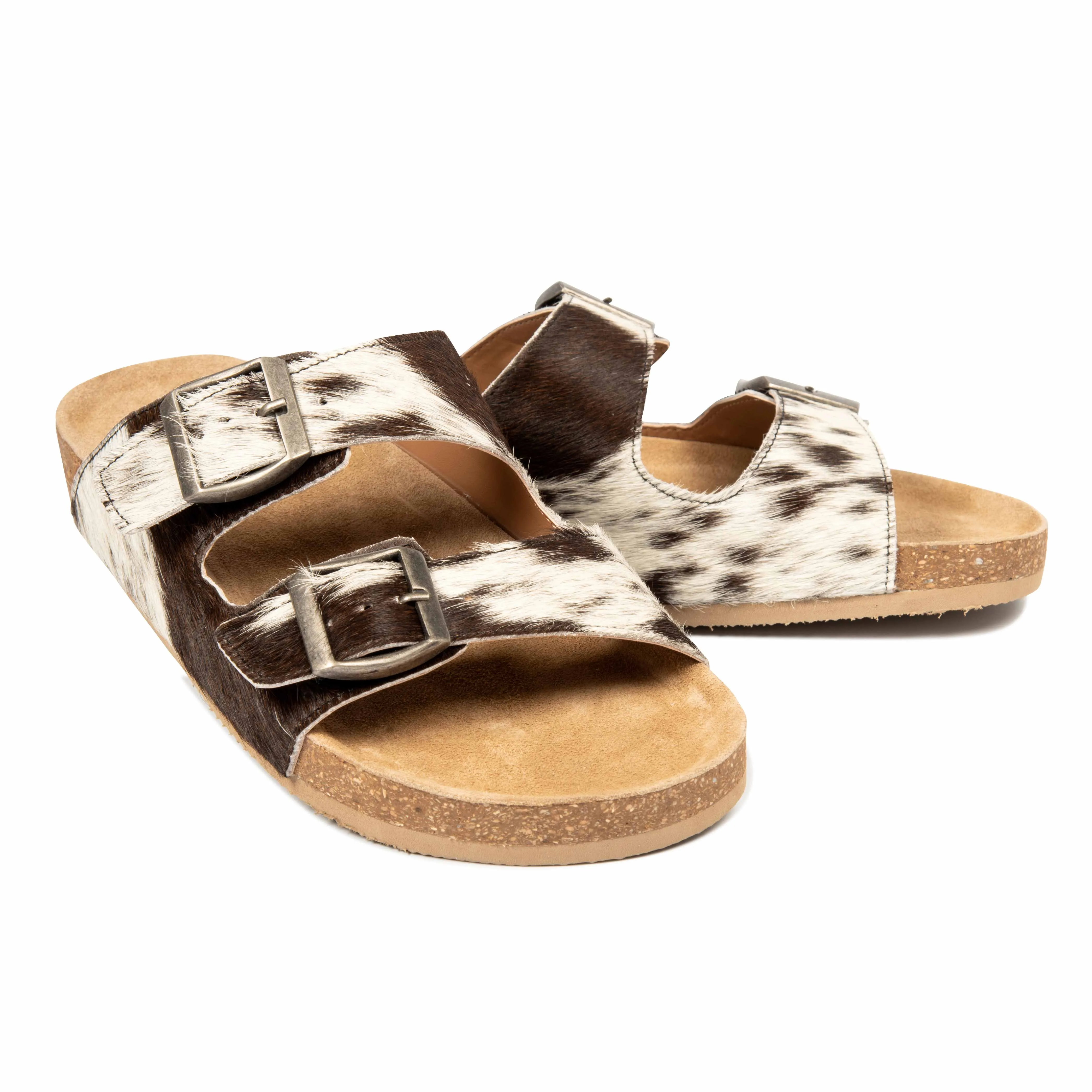 Lazy Day Cowhide Slides