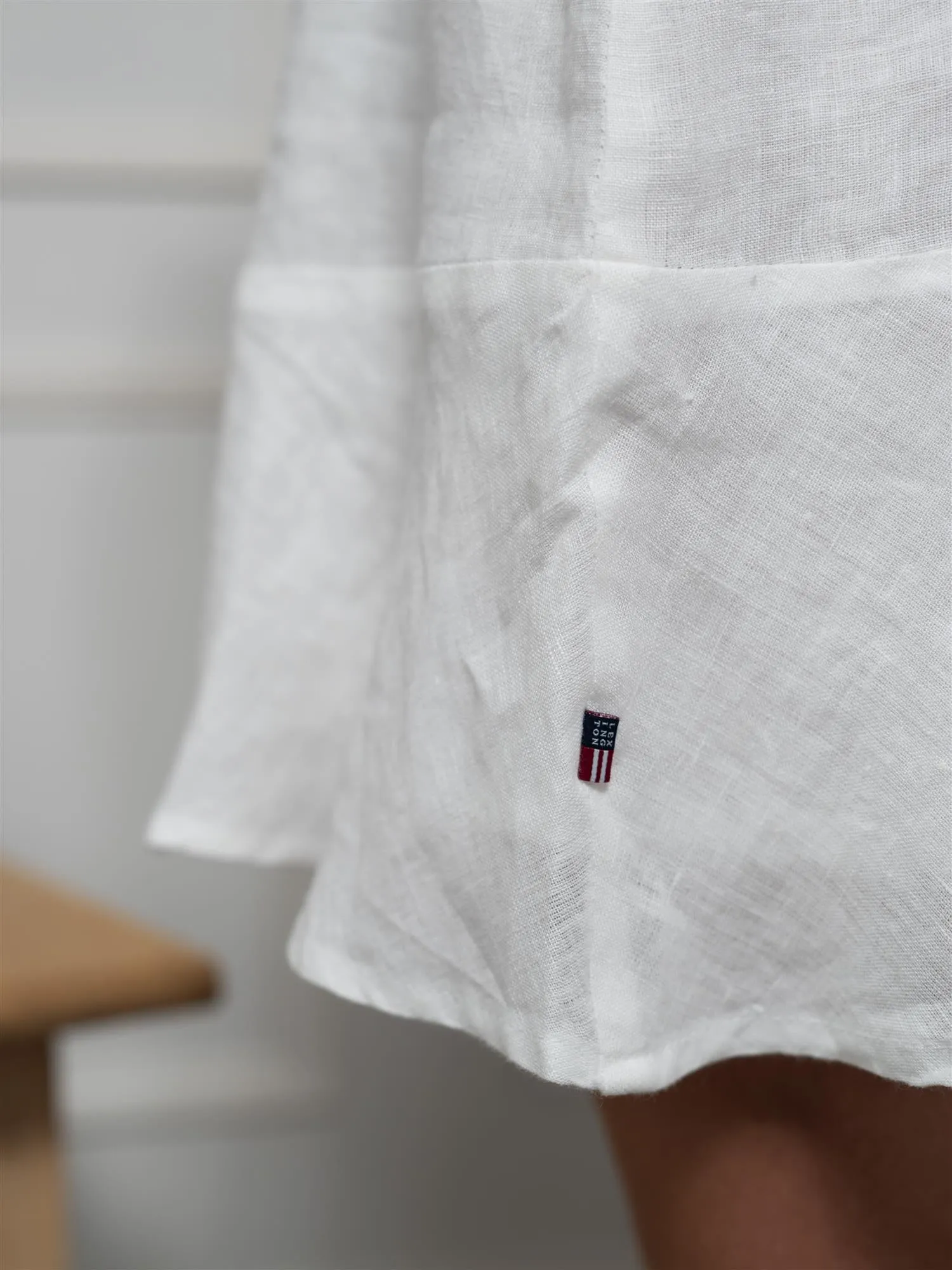Lexington Belted Linen Dress White