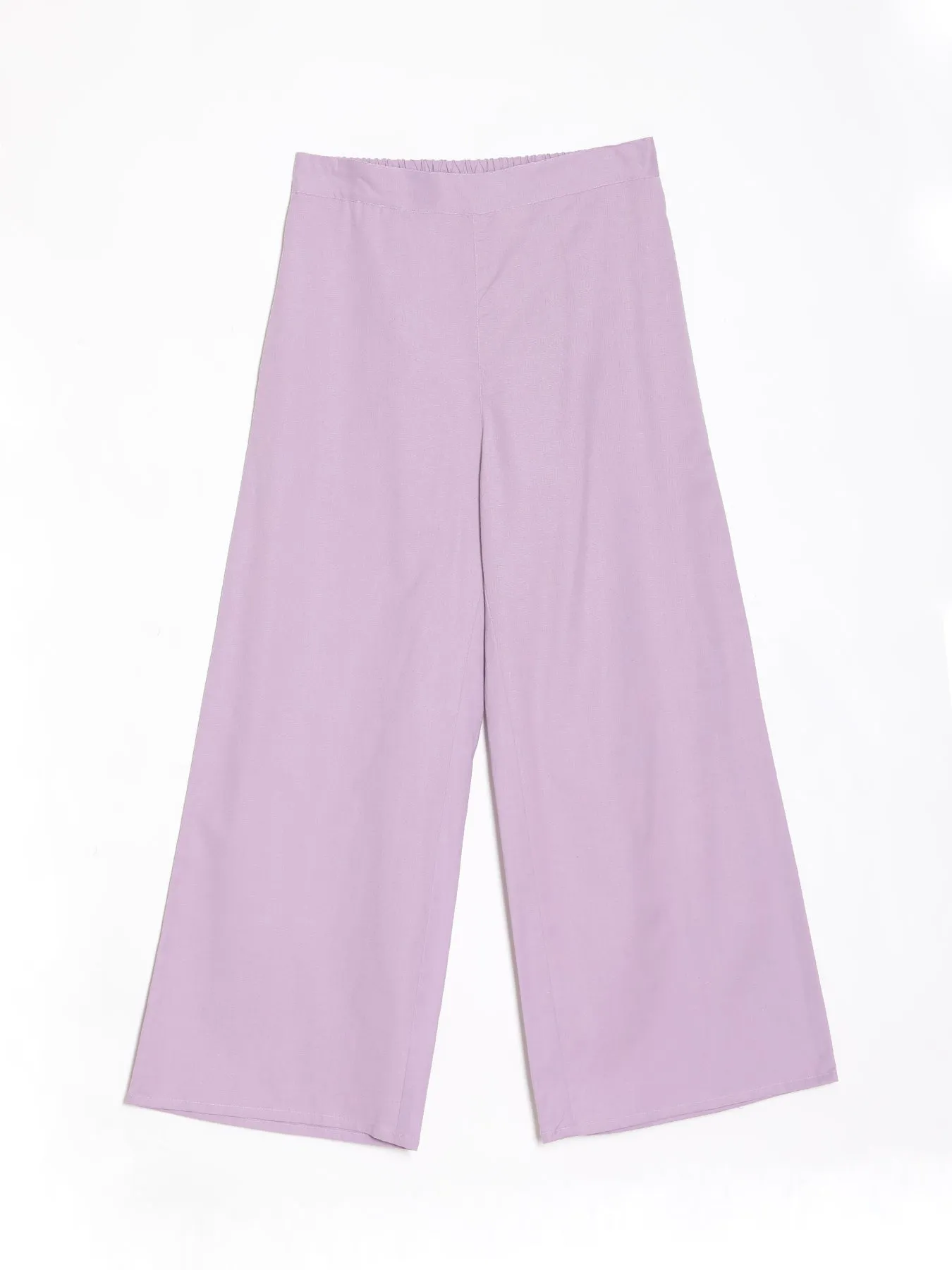 Lilac Airy Linen Wide Leg Pant
