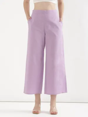 Lilac Airy Linen Wide Leg Pant