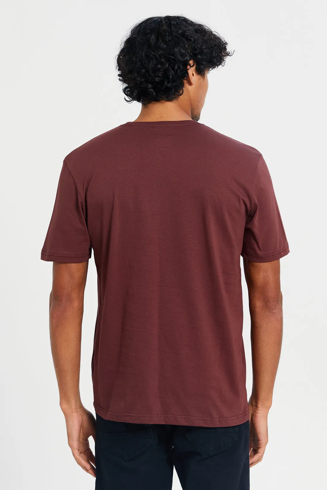 Men Brown Graphic T-Shirt
