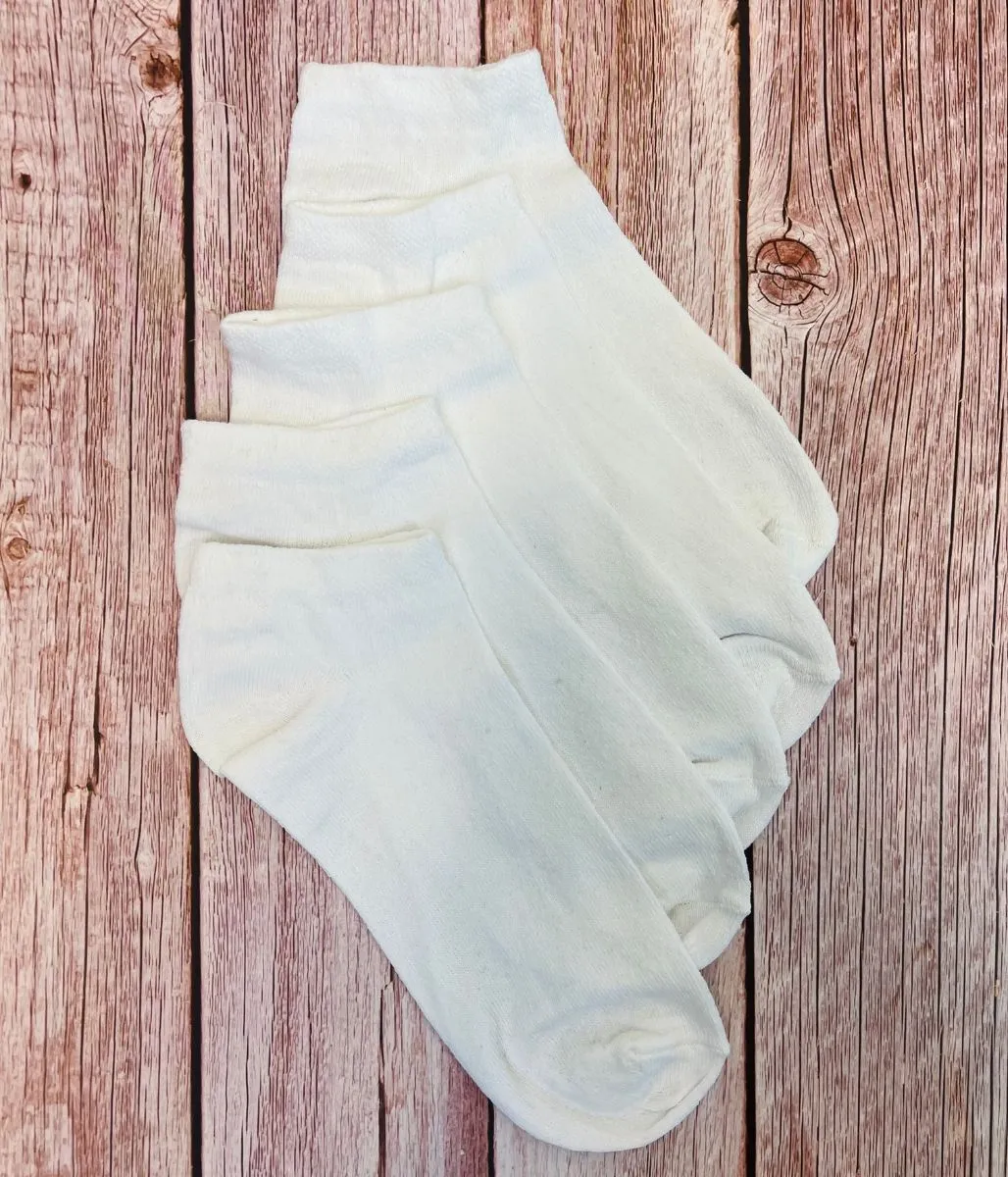 Mens White 5 Pack Trainer Socks