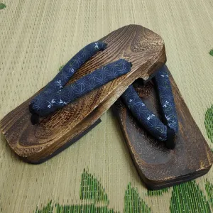 Mens Wooden Geta Sandals - dragonflies 27cm