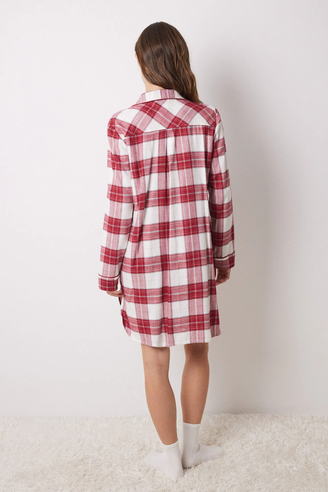 Minnie Mouse Plaid Short Flannel Nightgown