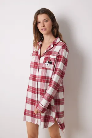 Minnie Mouse Plaid Short Flannel Nightgown