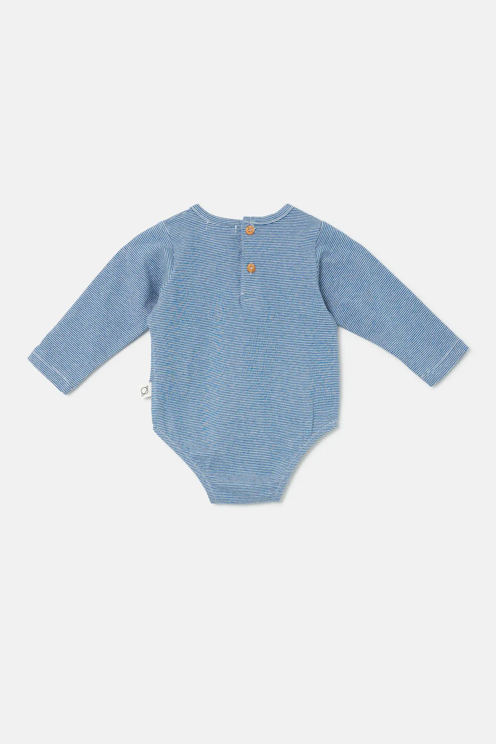 Navy Striped Baby Bodysuit