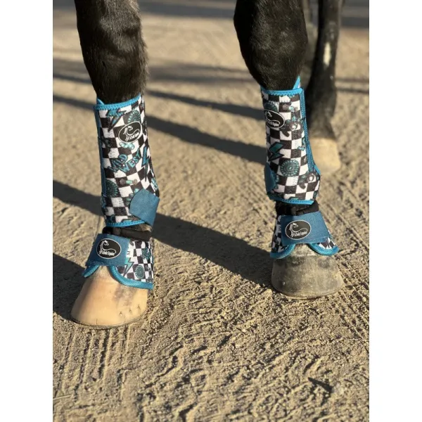 New! 2 Pack Turquoise Glass Sports Boots