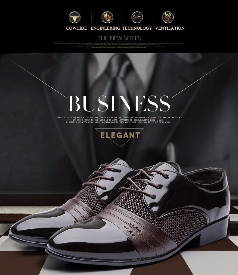 New Arrival Height Increasing Men Flats Shoes Breathable Wedding Shoes Flat Male Business Shoes Dress Shoes