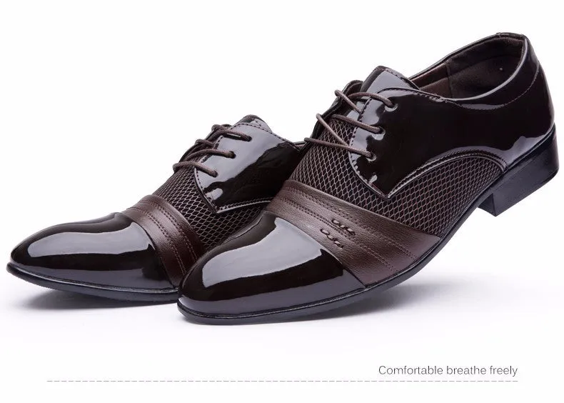 New Arrival Height Increasing Men Flats Shoes Breathable Wedding Shoes Flat Male Business Shoes Dress Shoes