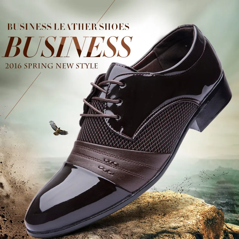 New Arrival Height Increasing Men Flats Shoes Breathable Wedding Shoes Flat Male Business Shoes Dress Shoes