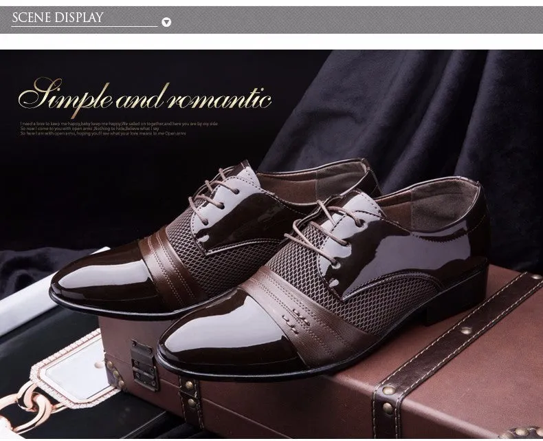New Arrival Height Increasing Men Flats Shoes Breathable Wedding Shoes Flat Male Business Shoes Dress Shoes