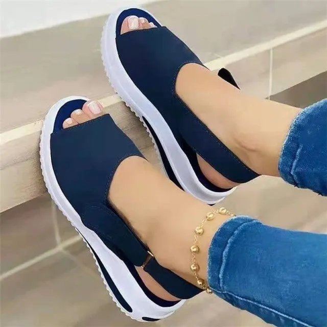 New Women Wedges Sandals Summer Casual Muffin Slip on Platform Flip Flops Ladies Sandals Party Peep Toe Sandals Sandalias Mujer