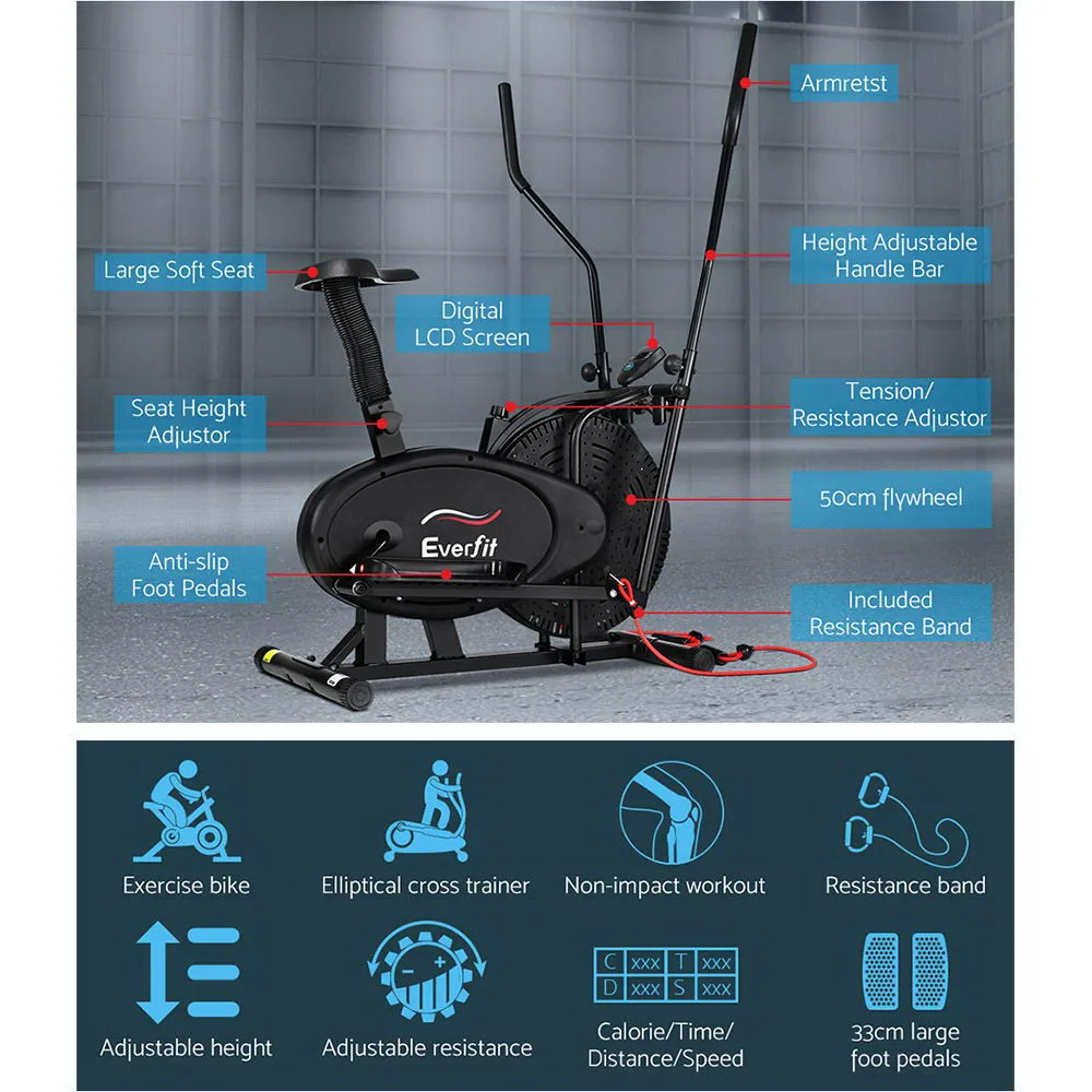 NNEDSZ 4in1 Elliptical Cross Trainer Exercise Bike Bicycle Home Gym Fitness Machine Running Walking