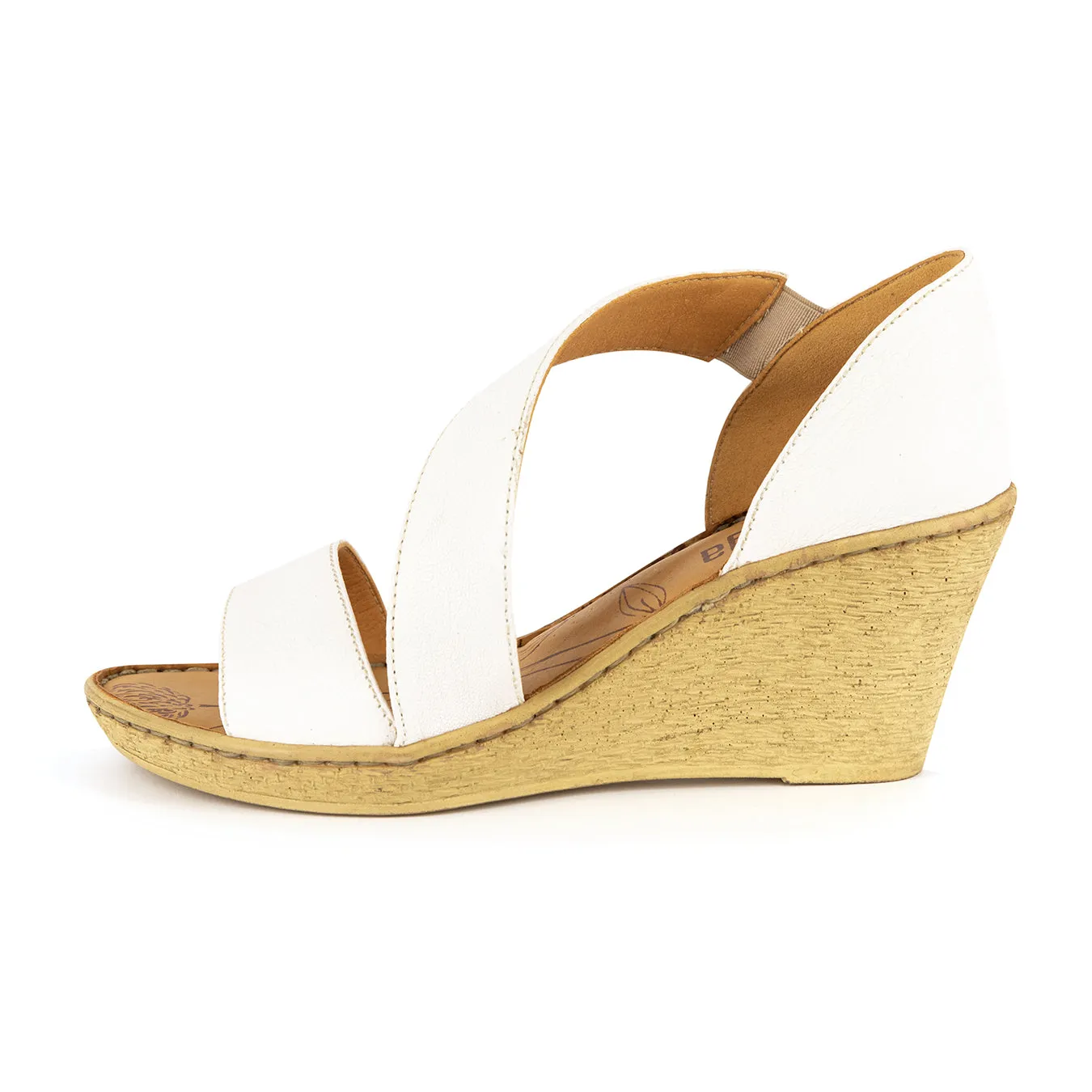 Nompempe : Ladies Leather High-Heel Sandal in White Cayak