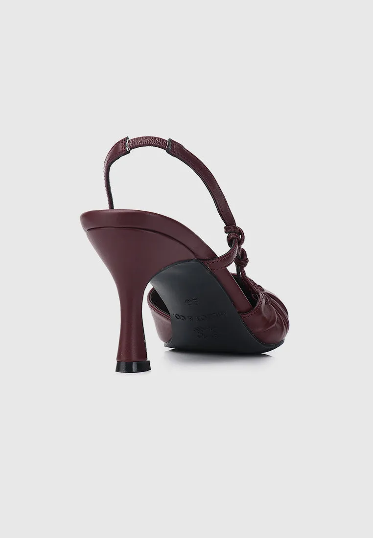 Ondine Pointed Toe Pumps (Maroon)