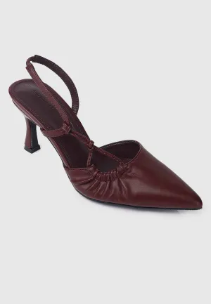 Ondine Pointed Toe Pumps (Maroon)