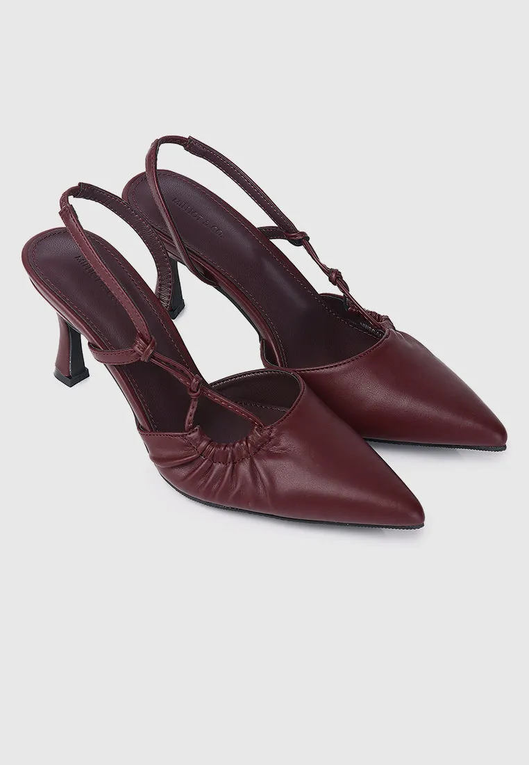 Ondine Pointed Toe Pumps (Maroon)