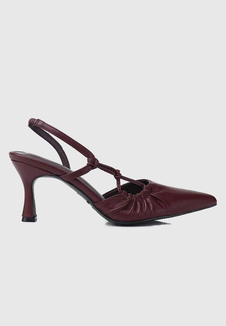 Ondine Pointed Toe Pumps (Maroon)