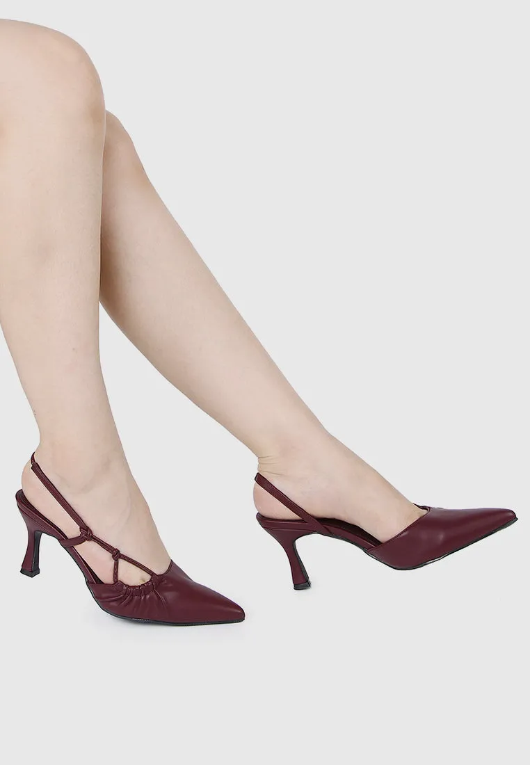 Ondine Pointed Toe Pumps (Maroon)