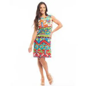 Orientique Plage De Tahiti Organic Cotton Printed Reversible Shift Dress