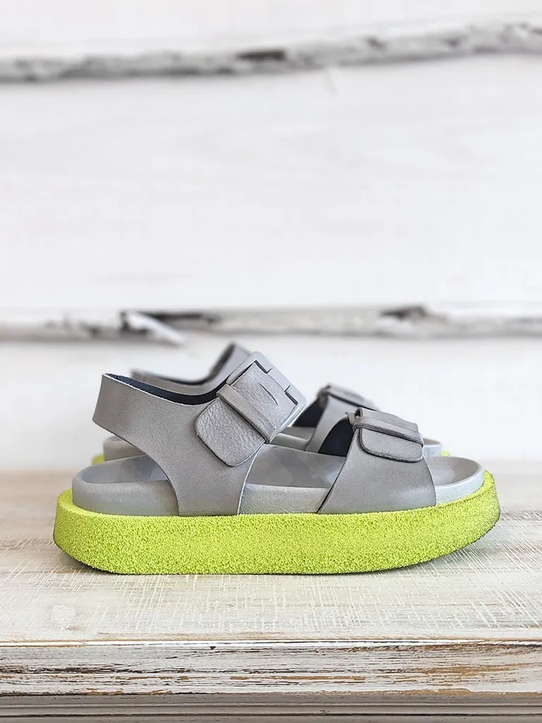 Perla   Lime Sponge Sandals
