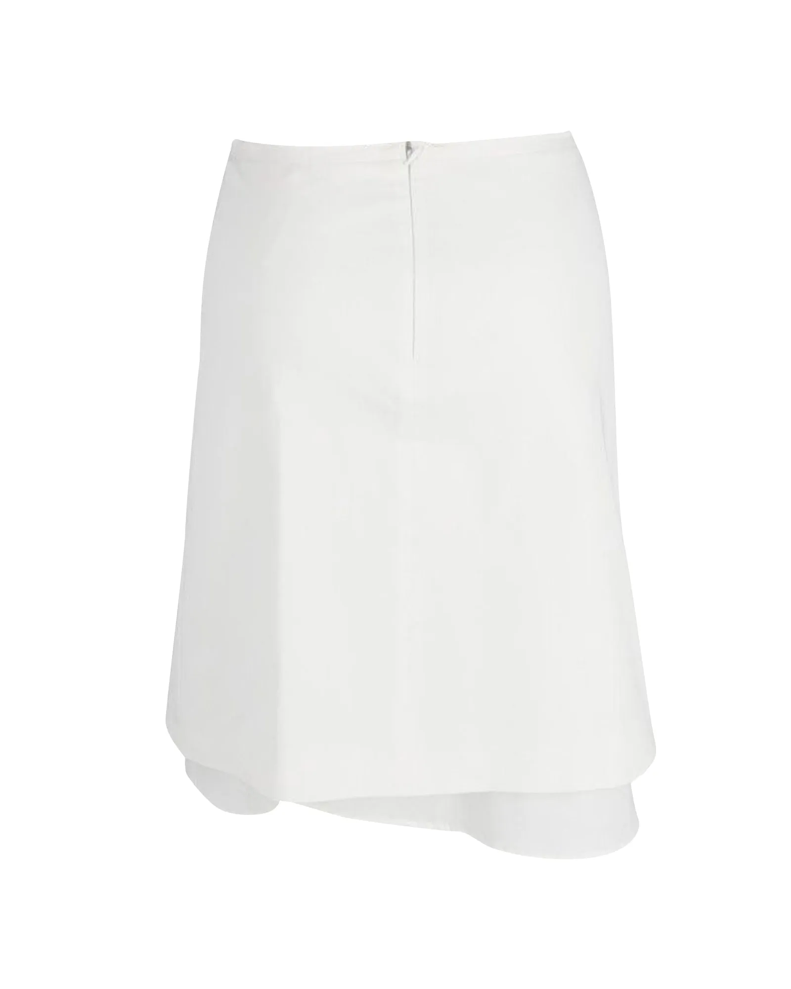 Prada Asymmetric Skirt in White Cotton