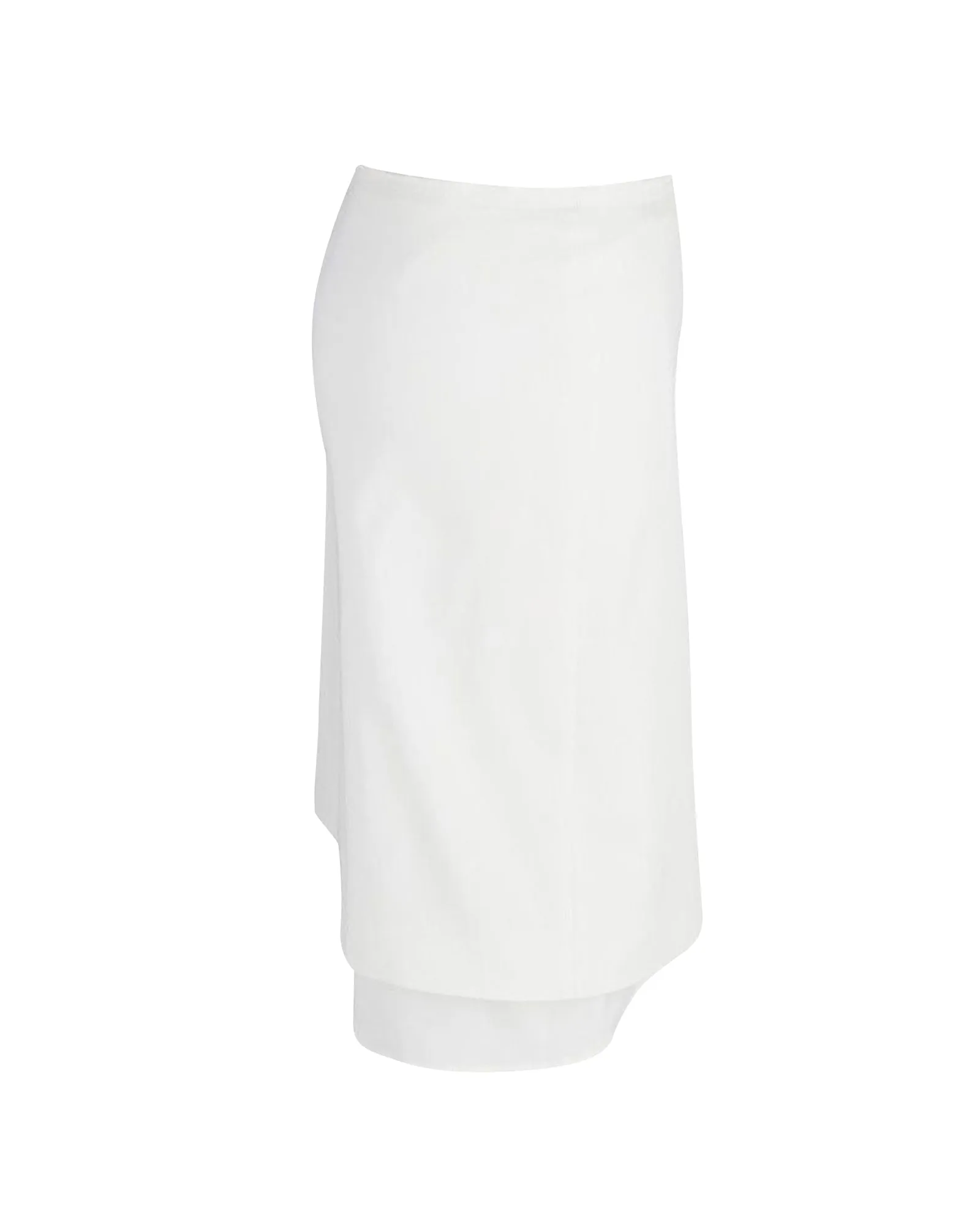 Prada Asymmetric Skirt in White Cotton