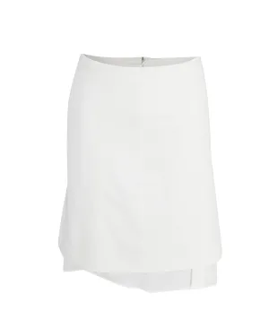Prada Asymmetric Skirt in White Cotton