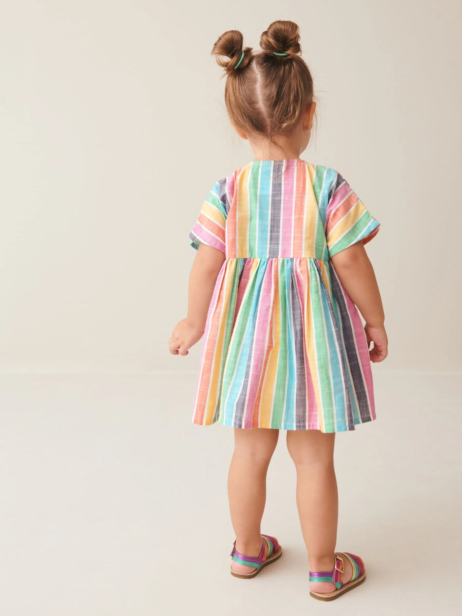 Rainbow Stripe Relaxed Cotton Dress (3mths-8yrs)