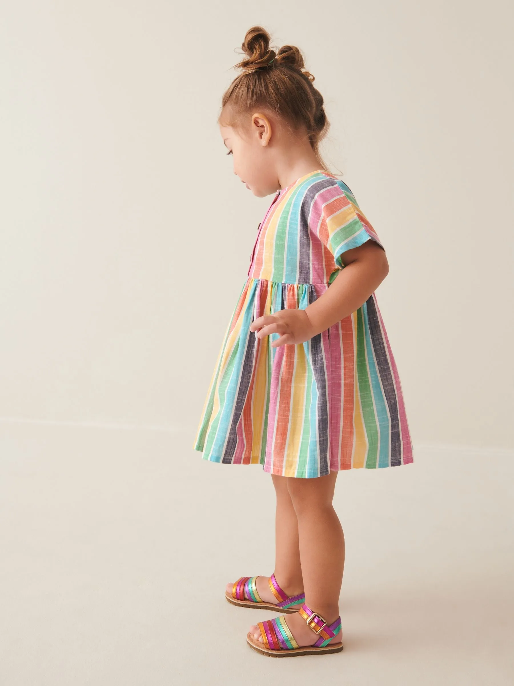 Rainbow Stripe Relaxed Cotton Dress (3mths-8yrs)