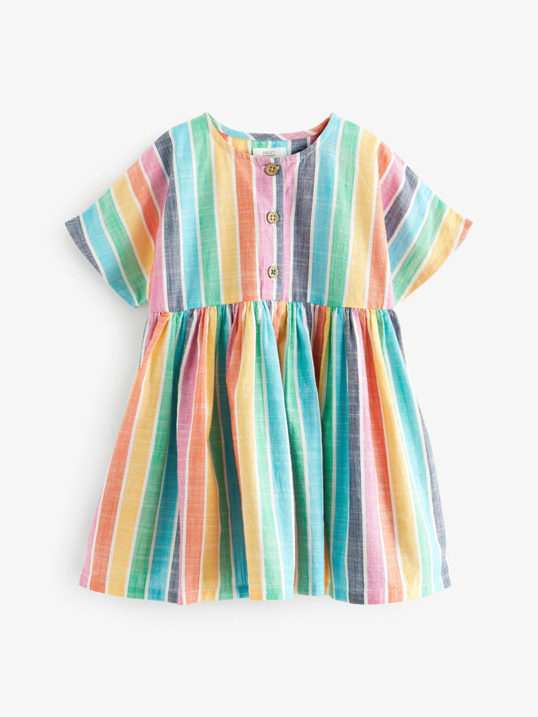Rainbow Stripe Relaxed Cotton Dress (3mths-8yrs)