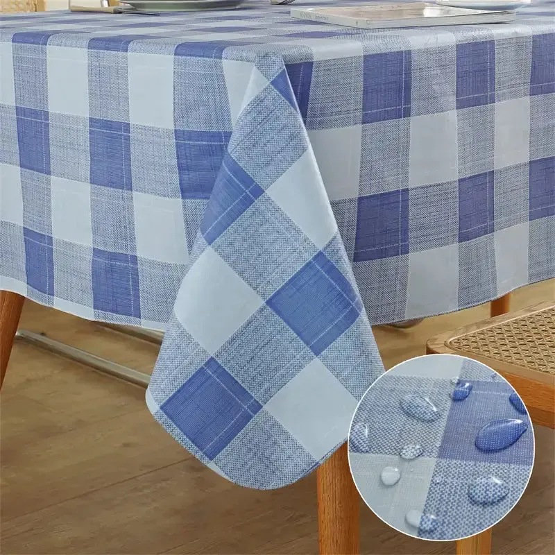 Rectangular Buffalo Plaid Vinyl Tablecloth