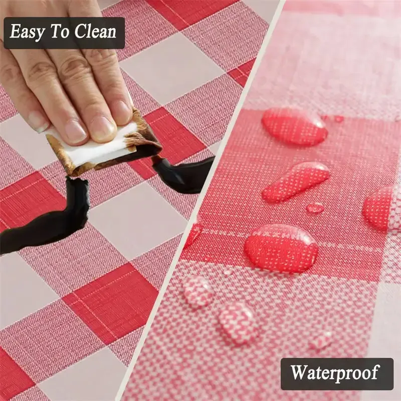 Rectangular Buffalo Plaid Vinyl Tablecloth