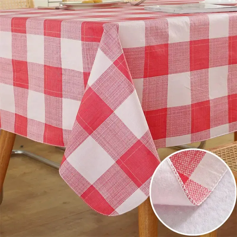 Rectangular Buffalo Plaid Vinyl Tablecloth