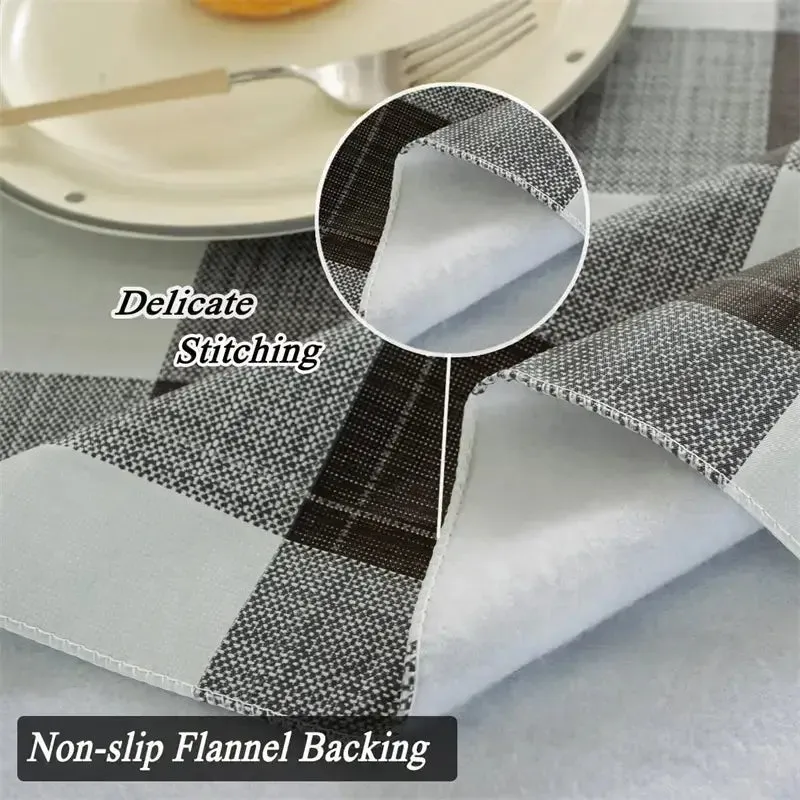 Rectangular Buffalo Plaid Vinyl Tablecloth