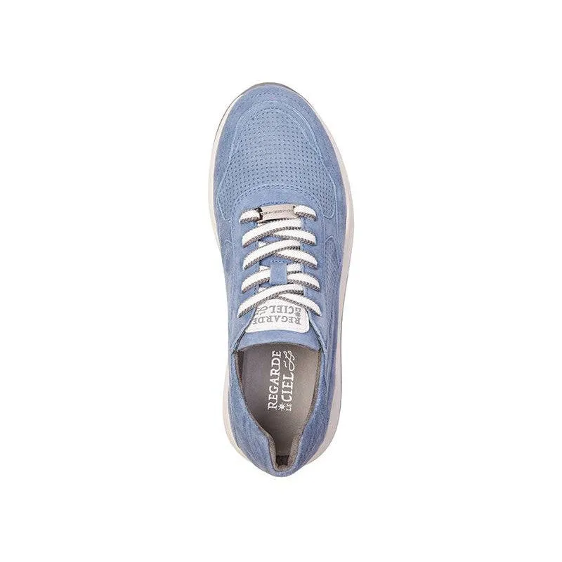 Regarde Le Ciel Luana 06 Ladies Jeans Blue Leather Lace Up Trainers